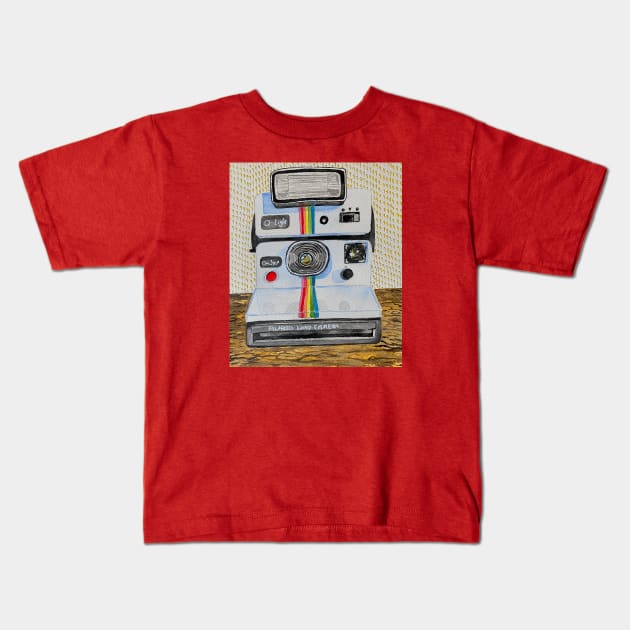 Polaroid Land Camera Kids T-Shirt by KEOE